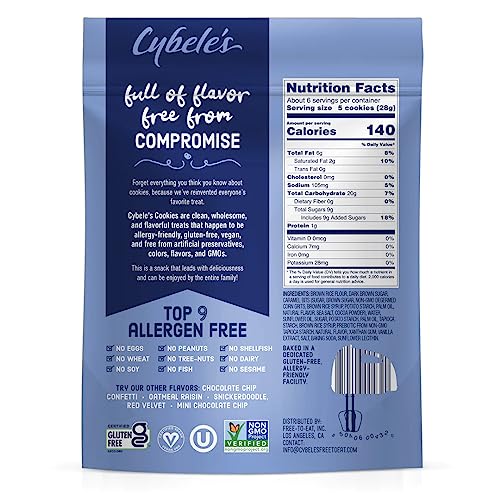 Cybeles Free To Eat Gluten-Free & Vegan Mini Cookies - Plant-Based - Dairy, Soy, & Nut Free - Crunchy Cookie - School Safe Snack
