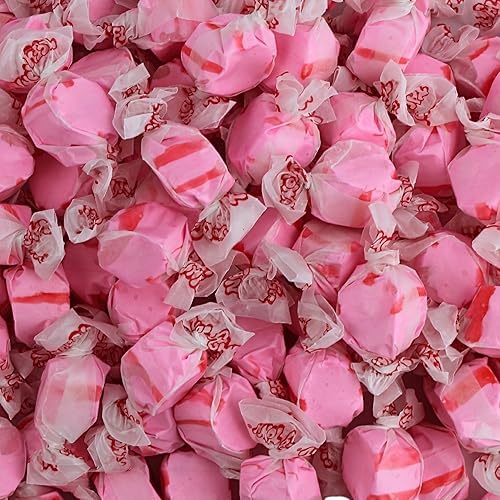 Cherry Salt Water Taffy - Individually Wrapped Assorted Flavors - Old Fashion Saltwater Taffy Candy Bulk, by Queen City Candy Ca