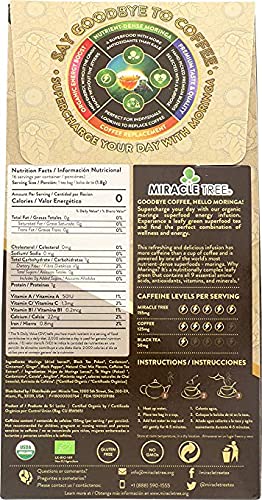 Tree Moringa Energy Tea - Chai, Organic & Non-GMO, 16 Count (Pack of 10) Pyramid Sachets