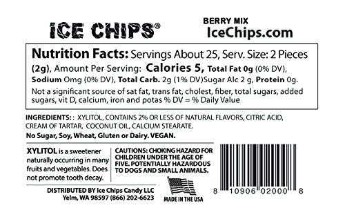 Ice Chips Xylitol Candy 6 Tins (Variety Pack); Low Carb, Gluten Free - Includes Ice Chips Band As Shown