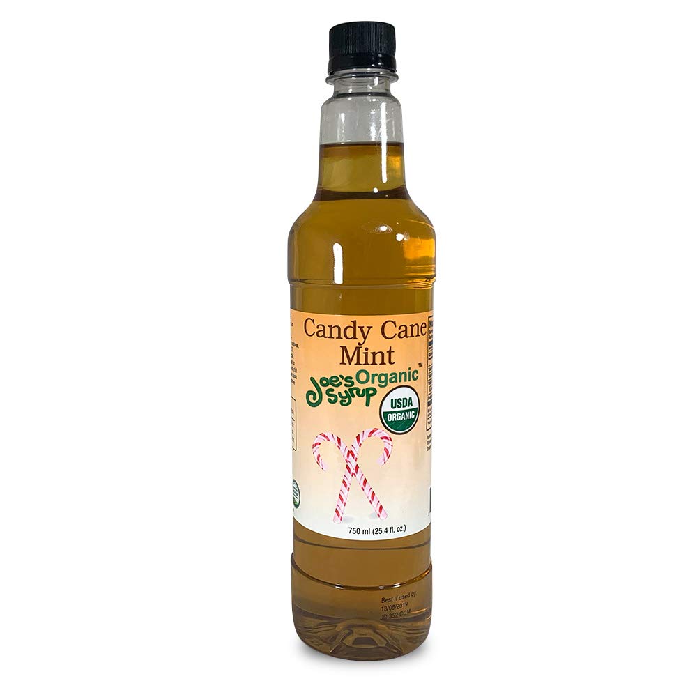 Joes Syrup Organic Flavored Syrup, Organic Candy Cane Mint, 750 ml (3 Pack)