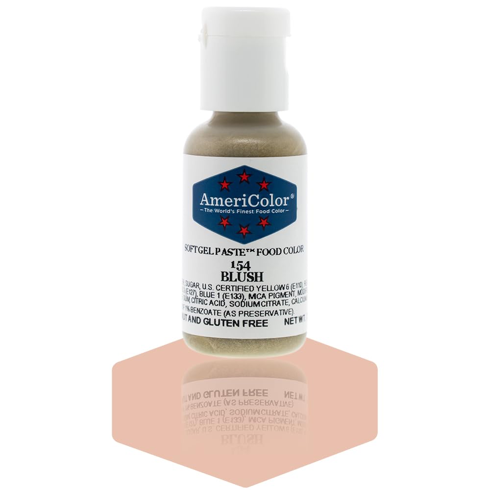 AmeriColor, Blush, 0.75 Ounce Bottle, Soft Gel Paste Food Color