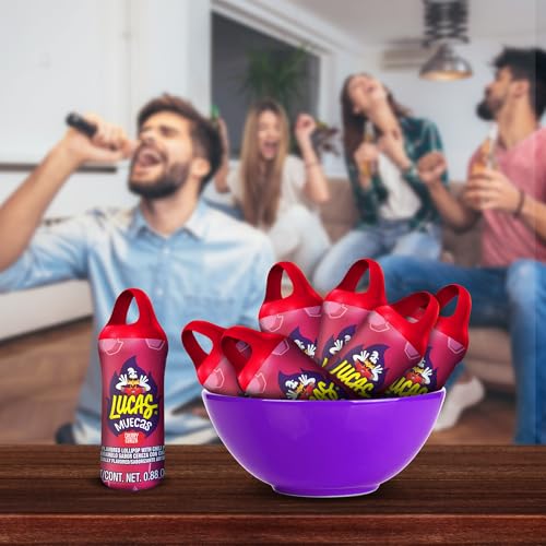 Lucas Muecas Cherry Flavor Lollipop With Chili Powder, 8.8 Ounce