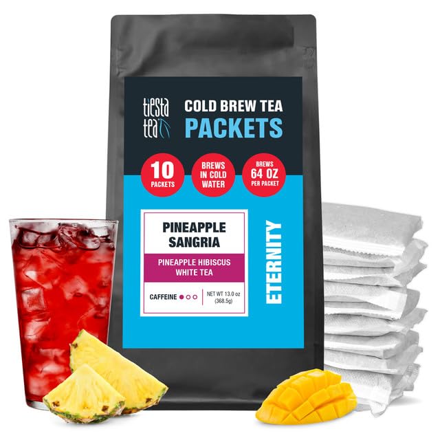 Tiesta Tea - Pineapple Sangria Cold Brew, Premium Loose Leaf Blend, Low Caffeinated Iced Tea, 10 Cold Brew Tea Packets - Brews O