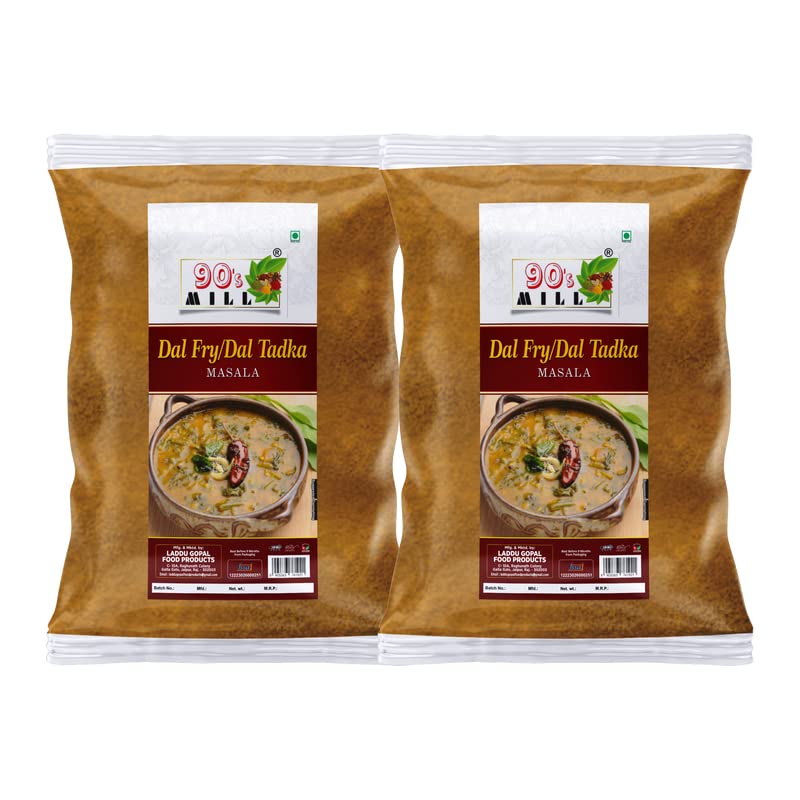 90s MILL Authentic Punjabi Dal Tadka/Dal Fry Masala Powder, Easy to Use Dal Fry/Dal Tadka Masala Mix, Cooking Essentials for Fi