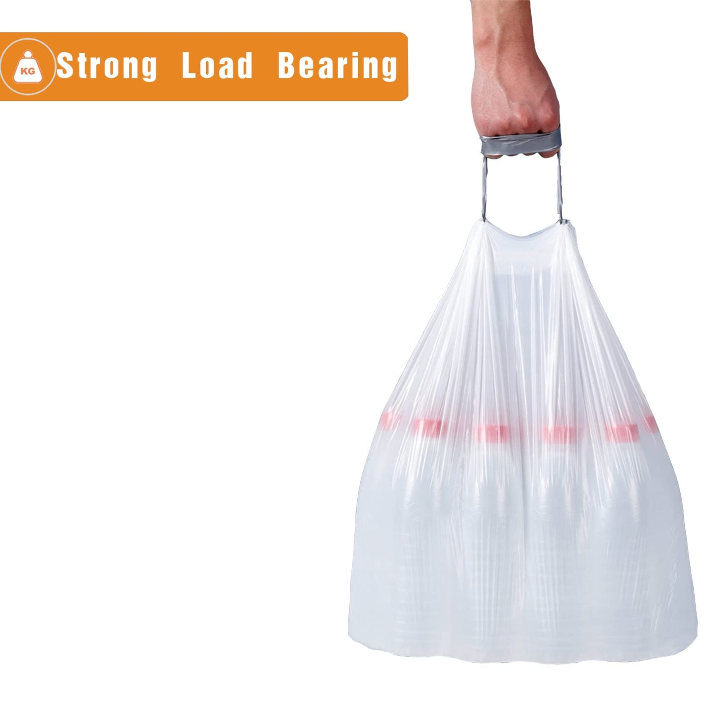 Simplelisa Code M (200 Count) 12 Gallon Heavy Duty Drawstring Plastic Trash Bags Compatible With Code M  1.2 Mil  White Garbage