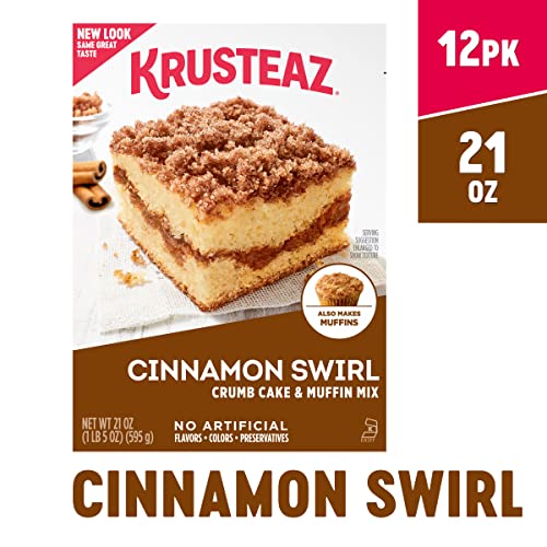 Krusteaz Cinnamon Swirl Crumb Cake & Muffin Mix, 12Count