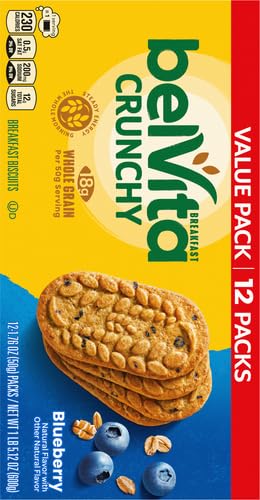 belVita Blueberry Breakfast Biscuits, Value Pack, 24 Packs (4 Biscuits Per Pack)