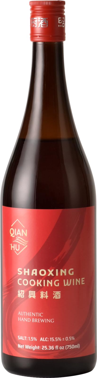 Qian Hu Shaoxing Wine, Chinese Cooking Wine, 750 ml, Essential for Asian Cuisine