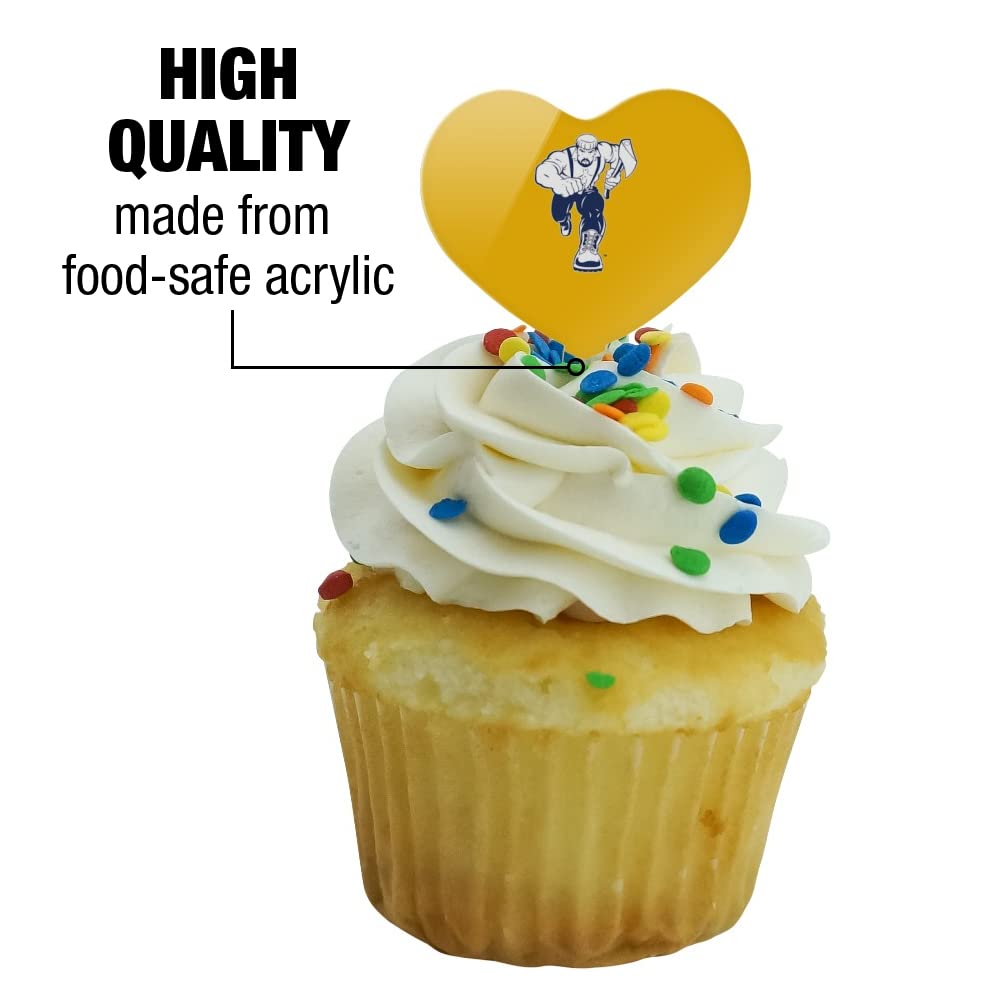 GRAPHICS & MORE Cupcake Picks Set of 6, Acrylic, Northern Arizona University Heart Love Design