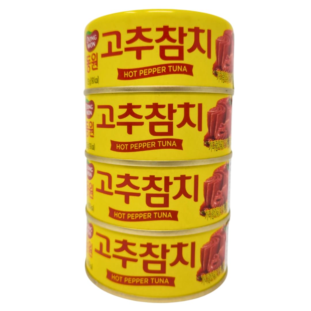 Dongwon Tuna in Hot Pepper Sauce with Vegetables, 135g (4 Pack)