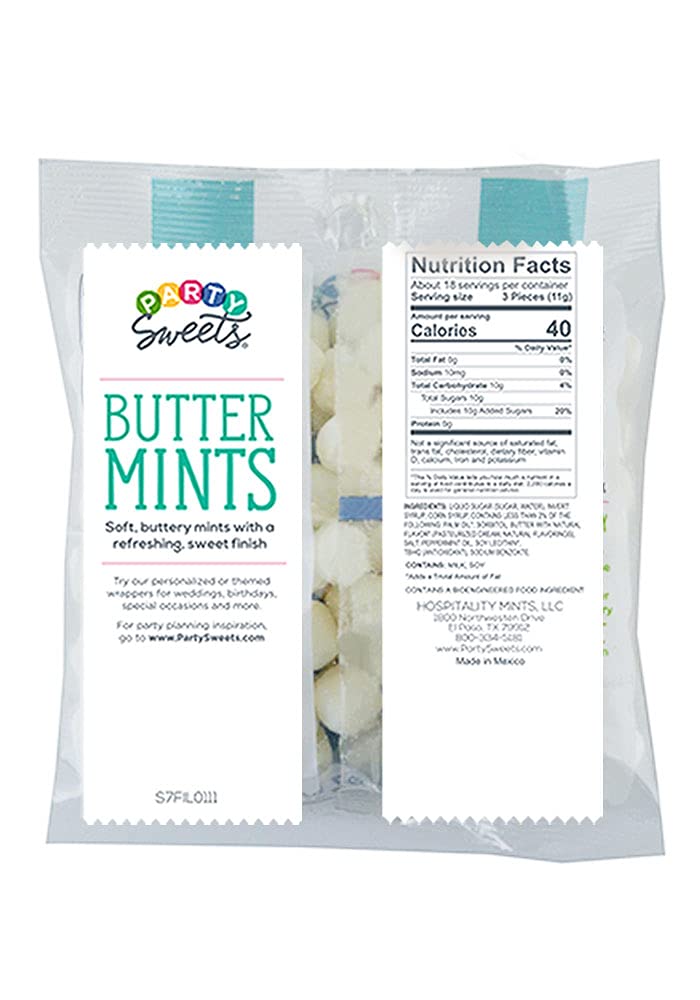 Party Sweets White Buttermints, 14oz, 100 Count – Delicious Hospitality Mints for Parties and Events