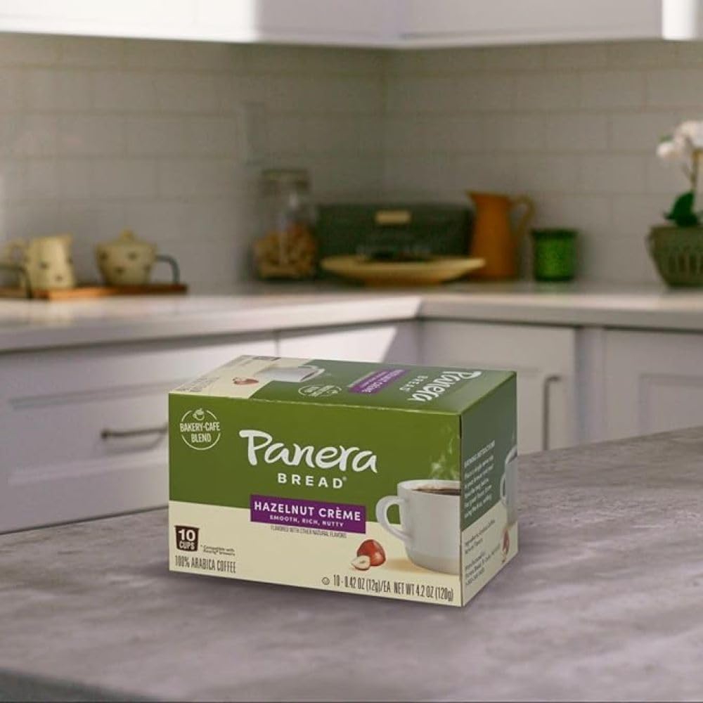 Panera Hazelnut Crème Light Roast Coffee Pods, Single Serve, 10 Count, 1 Pack