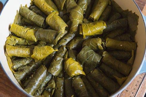 Krinos Dolmas Stuffed G  Leaves with Rice, Mediterranean Herbs, 14oz - Vegan, Ready to Eat, Traditional Turkish Recipe