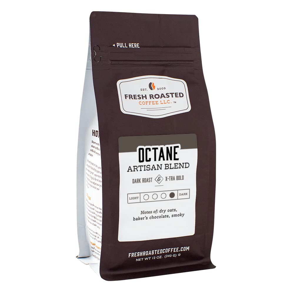 Fresh Roasted Coffee, Octane, 12 Oz, Dark Roast, Kosher, Whole Bean