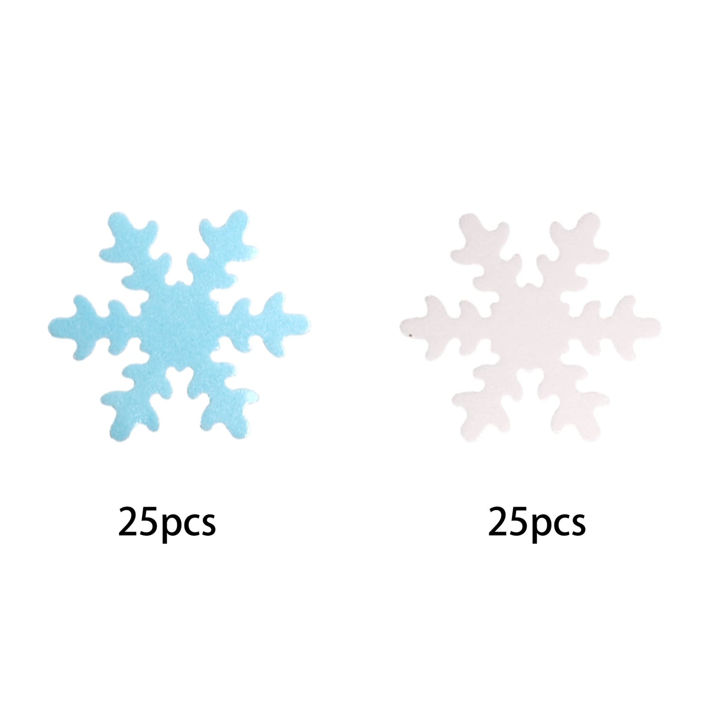 YCTHUNFISH 50 Pack Edible Snowflake Cupcake Toppers, Paper Wafer Decorations for Winter, Baby Shower & Kids Birthday Party, White/Blue