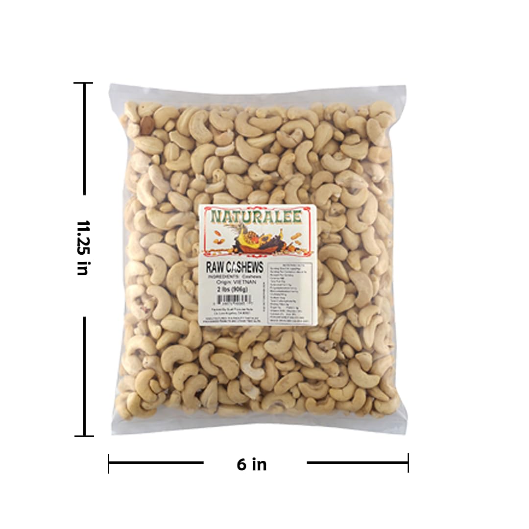 Naturalee Cashews 2 Lbs - Raw, Unsalted - Natural Heart Healthy Snack