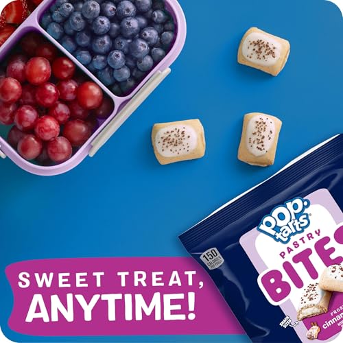 Pop-Tarts Baked Pastry Bites, Kids Snacks, School Lunch, Frosted Cinnamon Roll (5 Boxes, 25 Pouches)