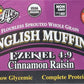 Food For Life Flourless Sprouted English Muffins, Cinnamon Raisin, 16 oz (Frozen)