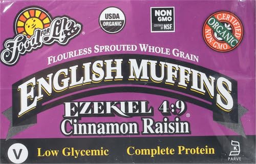 Food For Life Flourless Sprouted English Muffins, Cinnamon Raisin, 16 oz (Frozen)