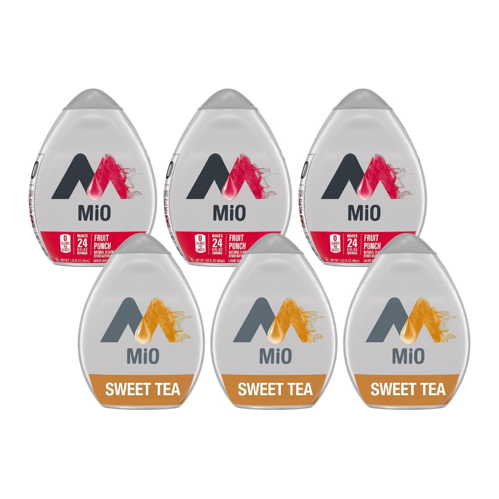 Mio Water Enhancement Variety Pack Includes 3 Fruit Punch And 3 Sweet Tea 1.62 Fl Oz Each (Pack Of 6)