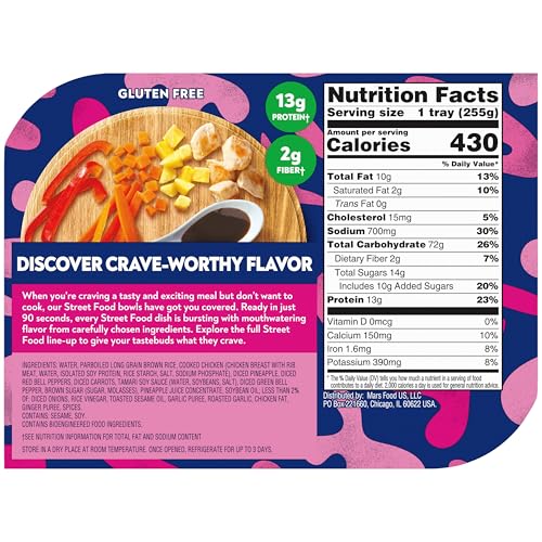 BENS ORIGINAL Street Food Teriyaki Style Rice with Chicken, Prepared Entr  e, Microwavable Heat-&-Eat Bowl in 90 Seconds, 9 oz