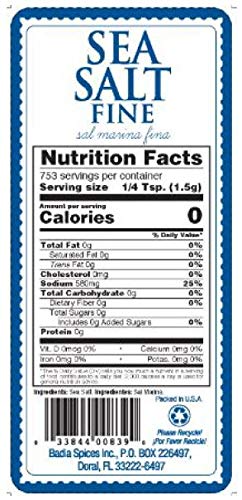 Badia Sea Salt Fine, 40 oz (Pack of 6)