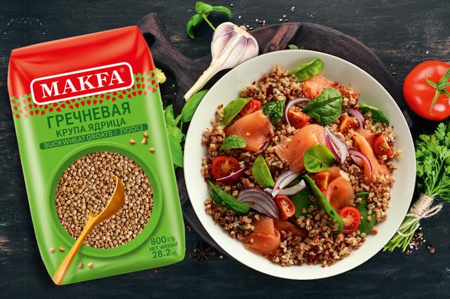 Makfa Buckwheat Groats, Premium Quality, 800g, Non-GMO, Kosher, Ideal for Weight Loss Diet, Pack of 2
