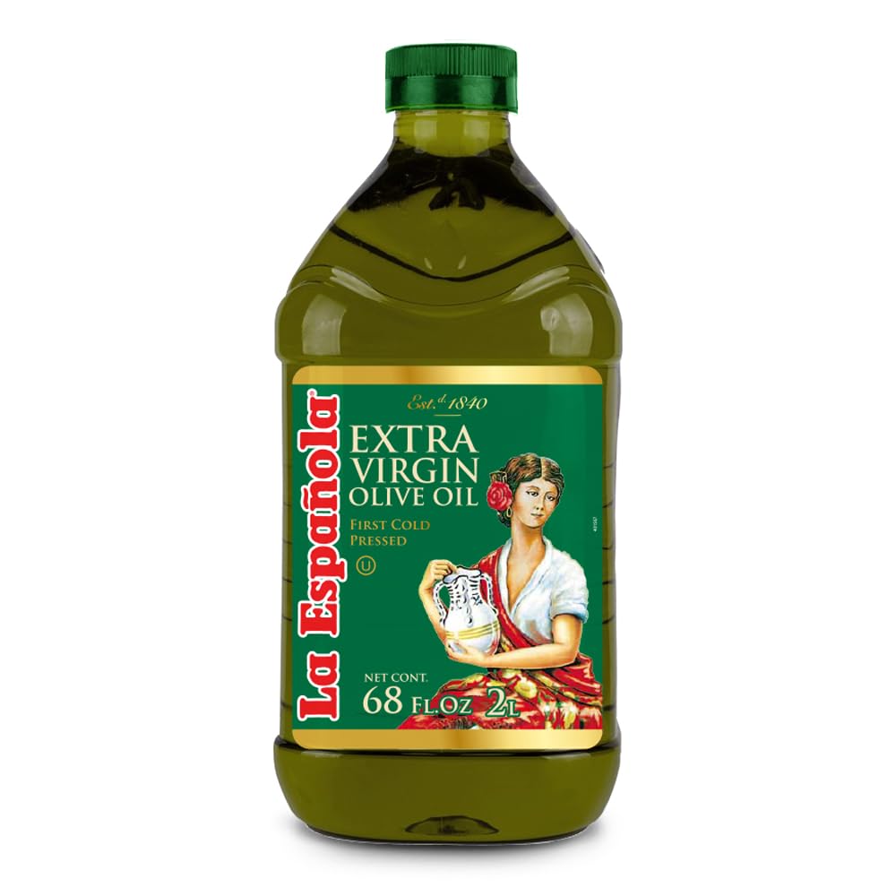 La Española Extra Virgin Olive Oil, First Cold Pressed, 68 Fl Oz, Olive Color, 2L Pet