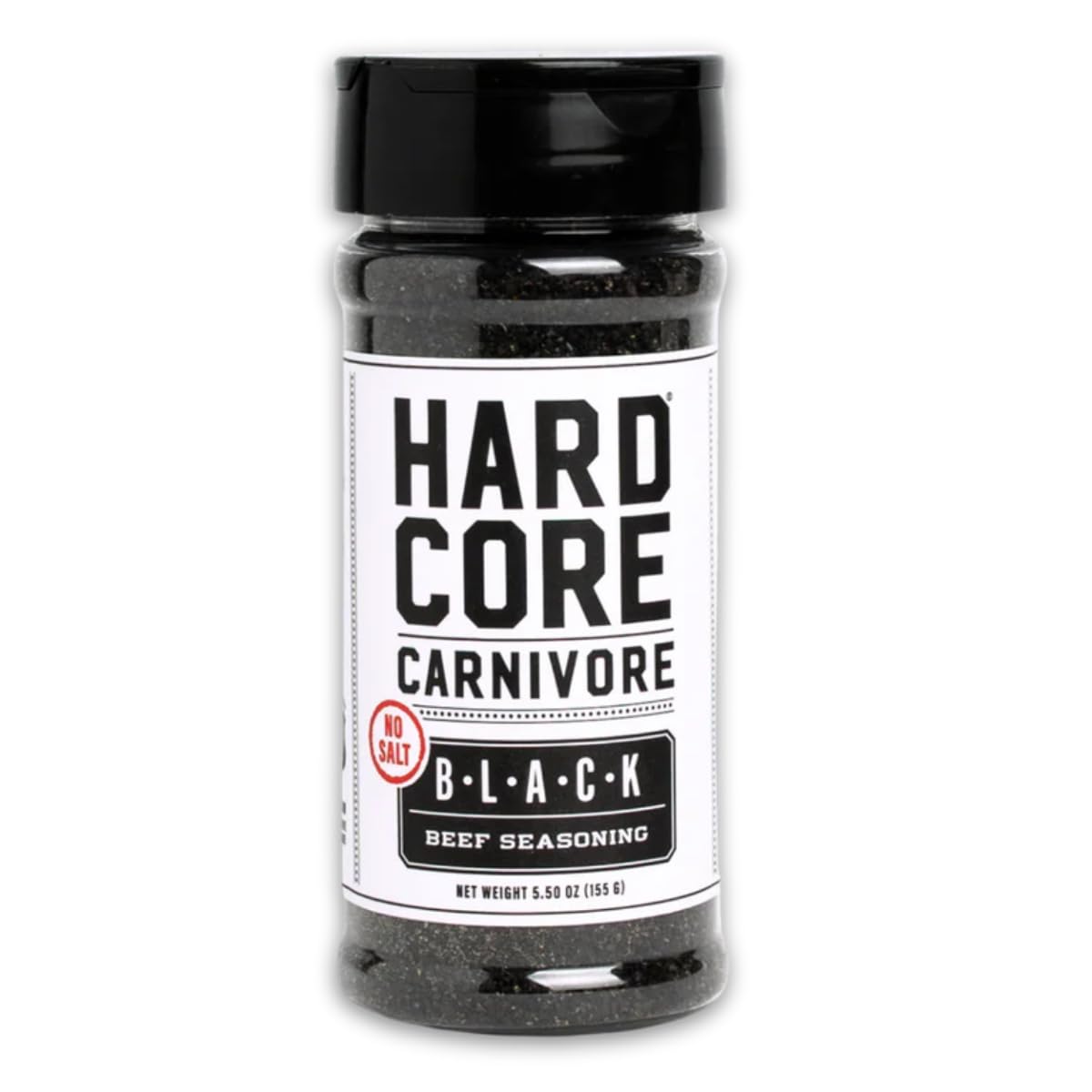 Hardcore Carnivore Black: No Salt Activated Charcoal Meat Seasoning Rub (5.5 Oz Shaker) Texas-Made  Blend For Steak  Brisket  Burgers  Bbq  Grilling And Aromatic Use