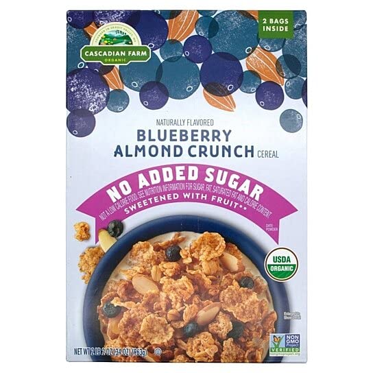 Cascadian Farm Organic Blueberry Almond Crunch Cereal, 34 Oz (Pack of 1)
