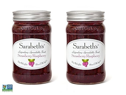 Sarabeths Strawberry Raspberry Spreadable Fruit, 18 oz (Pack of 2), 1.12 lb Total Weight