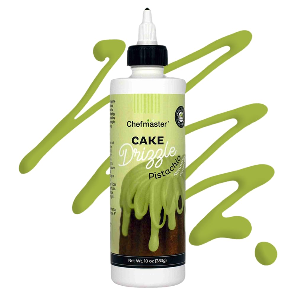 Pistachio-Flavored Cake Drizzle by Chefmaster, Edible Cake Drip Frosting for Decorating, Drip for Cakes, Cupcakes, Cookies, Donu
