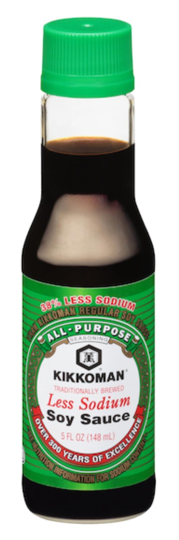 Kikkoman Less Sodium Soy Sauce Bottles - Pack of 2 - Use on a Variety of Foods - Soy Sauce with 37% Less Sodium - Traditionally