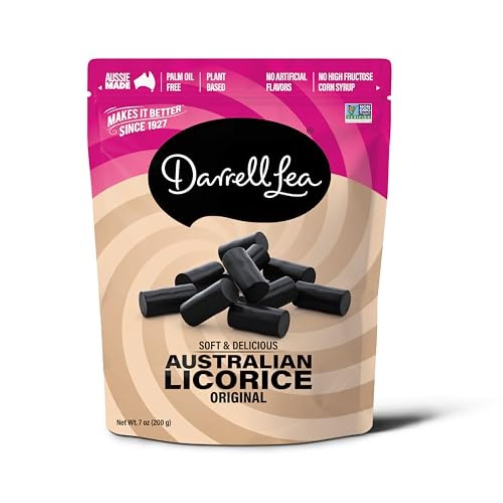 Darrell Lea Original (Black) Soft Eating Liquorice, 7-Ounce Bags (Pack of 8) ( Value Bulk Multi-pack)