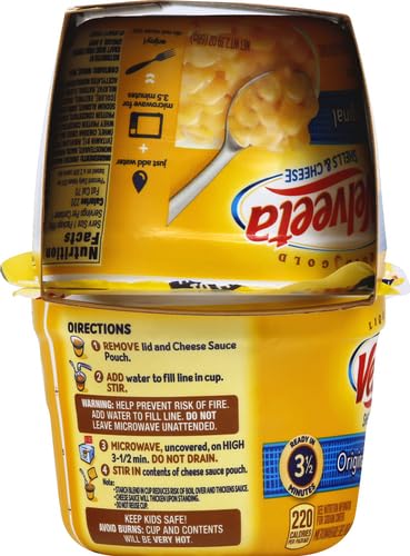 Velveeta Shells & Cheese Original Microwavable Macaroni and Cheese Cups (4 ct Pack, 2.39 oz Cups) (Pack of 4)