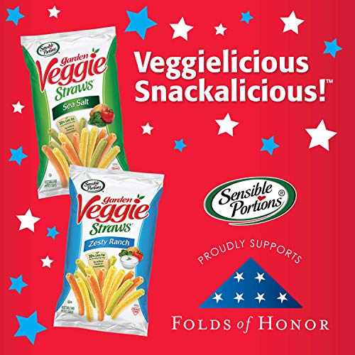 Sensible Portions Garden Veggie Straws, Sea Salt, Snack Size, 1 Oz (Pack Of 8)