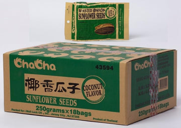 ChaCha Coconut Flavored Roasted Salted Sunflower Seeds 250g X 18 Bags