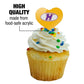 GRAPHICS & MORE Cupcake Picks Set of 6, Acrylic, Hunter College Heart Design, Model CUPT.HRT.ACR.6PK.CLCHUN500B