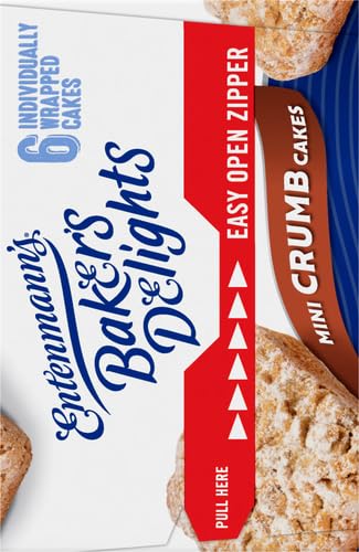 Entenmanns Minis Crumb Cake, Box of Snack Cakes, 12.25 oz, 6 Count