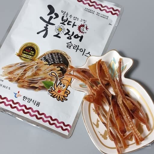 Squid Over Flower Korea Seasoned Dried Squid Snack Original 15G (Slice 5 Pack + Soft 5 Pack)