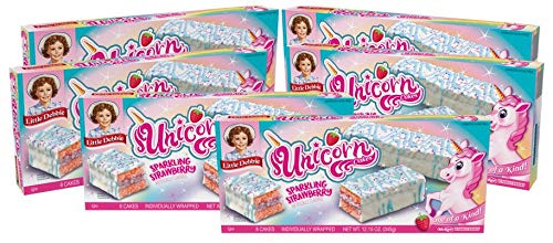 Little Debbie Unicorn Cakes, 48 Individually Wrapped Strawberry Cakes, 8 Count (Pack Of 6)