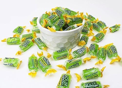 Green Apple Jolly Ranchers Hard Candy Bulk - Individually Wrapped All Green Jolly Ranchers Only - By Queen City Candy Cave (2 Po
