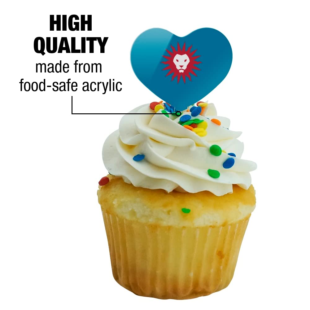 GRAPHICS & MORE Cupcake Picks Set of 6 - Acrylic Heart Toppers for Loyola Marymount University, One Size