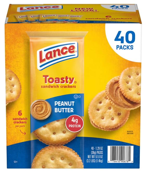 Toasty Peanut Butter Sandwich Crackers, 1.29 oz., 40 pk.