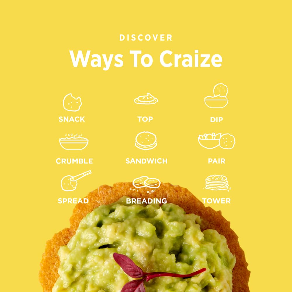 Craize Sweet Corn Crisps | Gluten Free, Vegan, Kosher, Toasted Corn Crackers | 6 Pack, 4 Oz Each