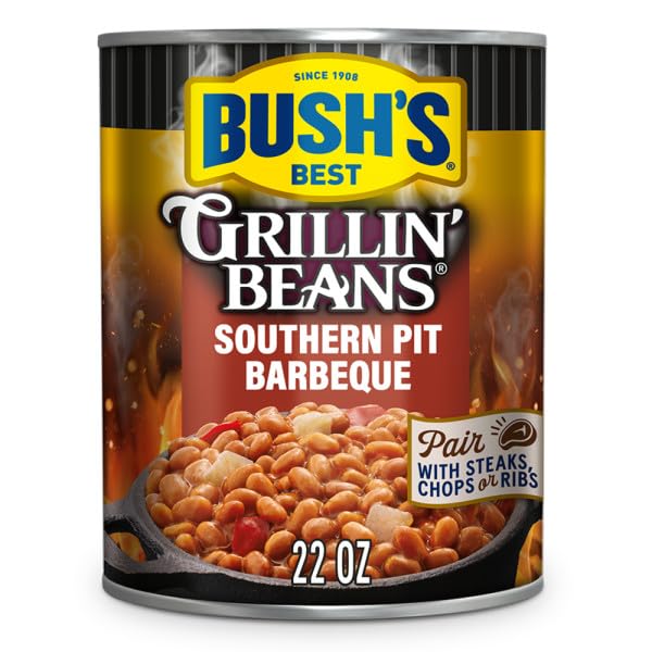 Bush's Best Grillin' Beans Variety Pack, 5 Flavors, 109.5 oz, Smokehouse Tradition, Southern Pit Barbecue, Steakhouse Recipe, Bourbon & Brown Sugar, Honey Chip