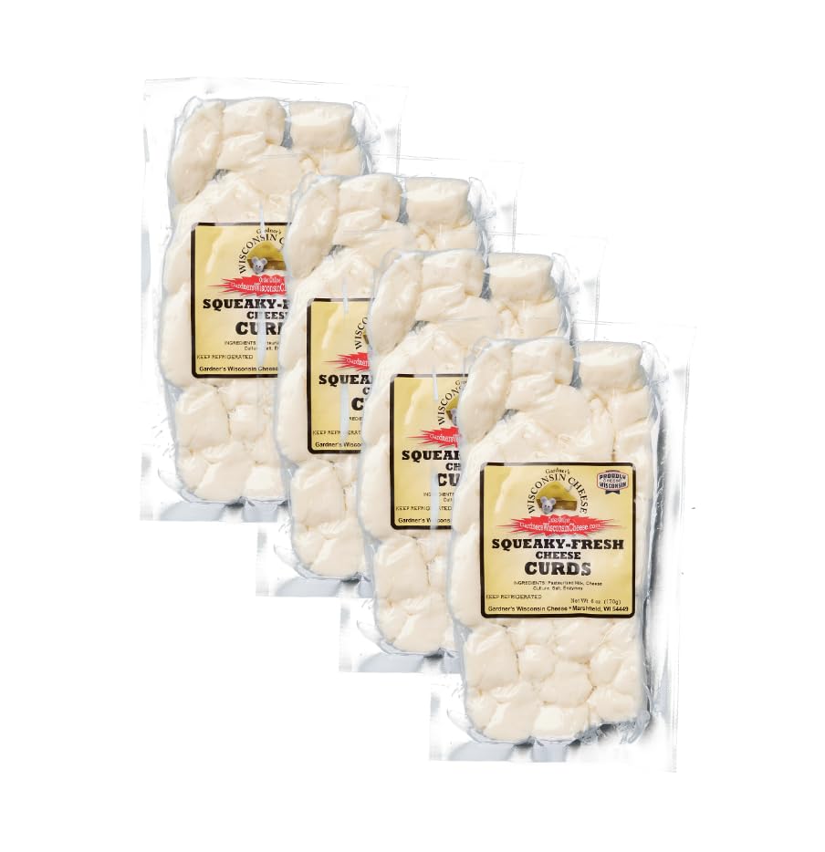 Gardners Wisconsin Cheese Curds 4 Pack - White Cheddar, 6 Ounces Each, Artisan Cheese Perfect for Gifts and Grilling