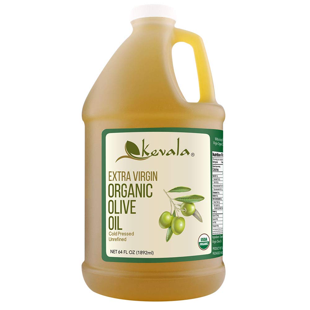 Kevala Extra Virgin Organic Olive Oil - Unrefined Cooking Oil, Cold Pressed, Non GMO Green Olives, Vegan, Gluten Free, Kosher, S