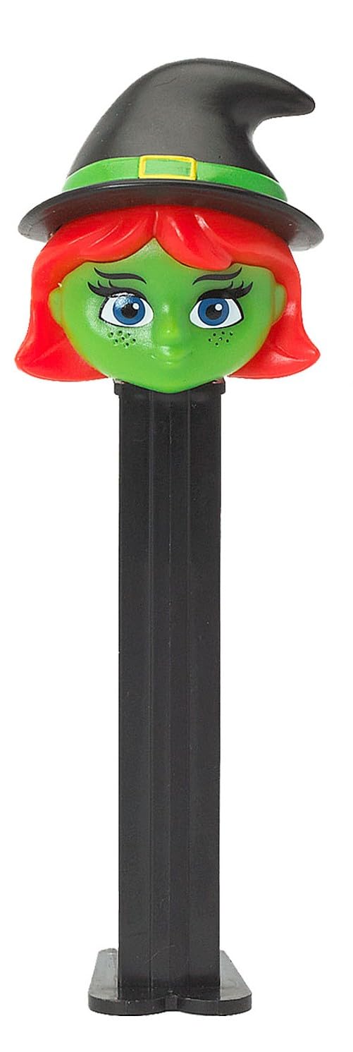 PEZ Halloween Candy Dispensers Set - Green Witch, Scary Pumpkin, and Vampire Bat Haloween PEZ Dispensers With Extra Candy Refill